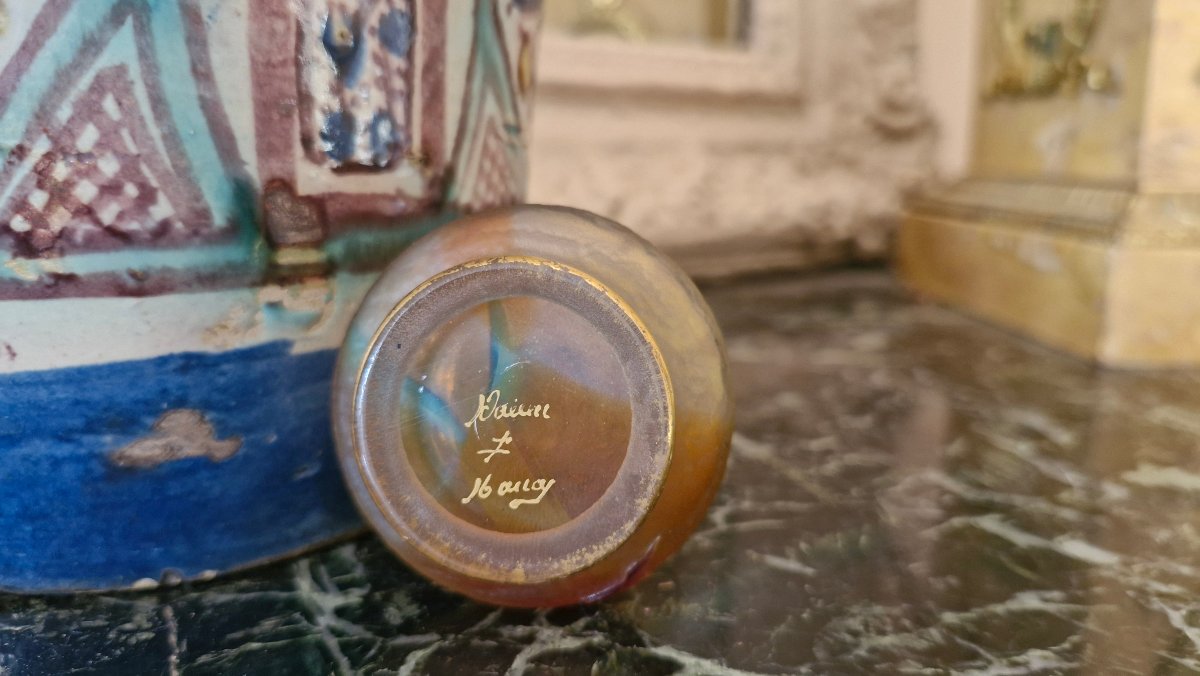 Vase In Pâte De Verre Signed Daum-photo-1