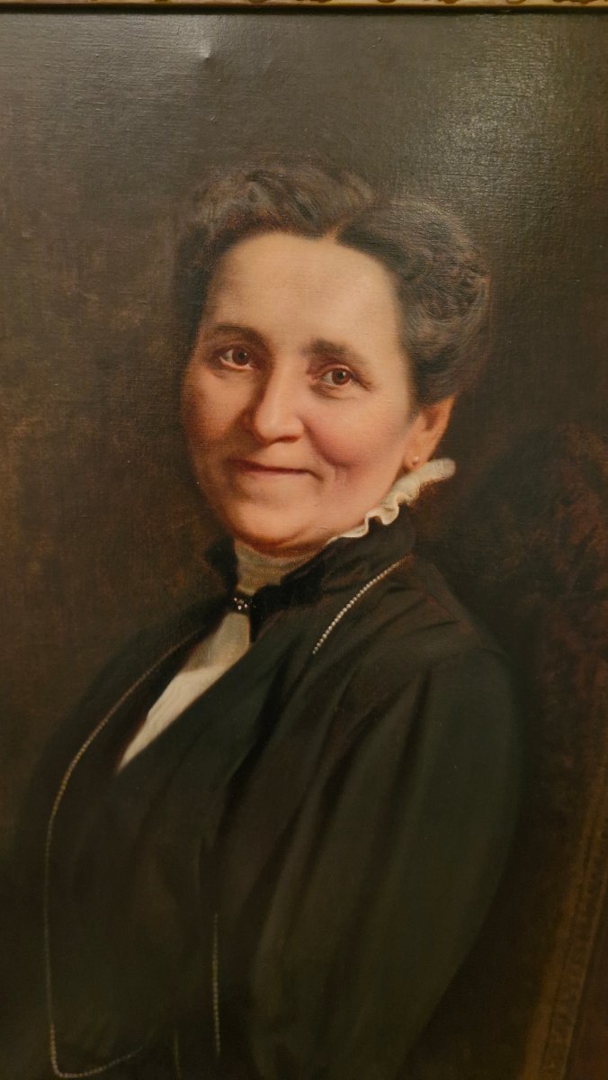 Portrait Of A Framed Woman, Oil On Canvas-photo-3