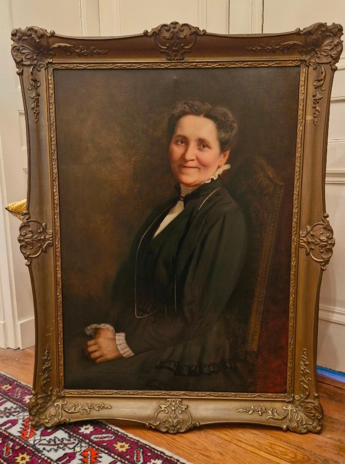 Portrait Of A Framed Woman, Oil On Canvas