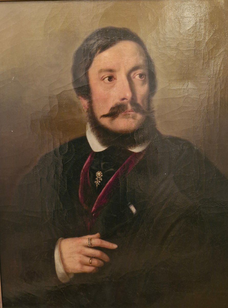 Portrait d'Homme, Oil On Canvas 19th Century
