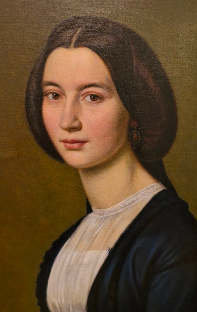Oil On Canvas Portrait Of A Woman-photo-2