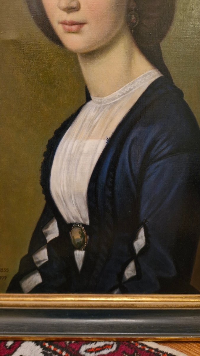 Oil On Canvas Portrait Of A Woman-photo-3