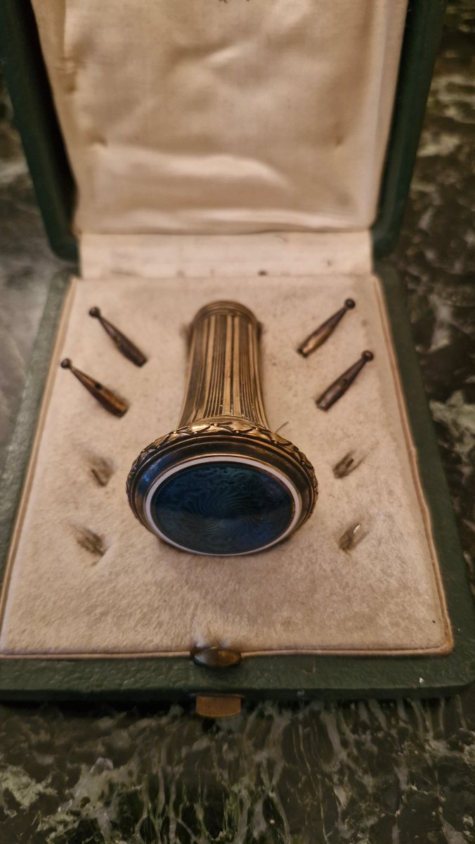 Écrin pommeau d'ombrelle en argent Gavet à Paris