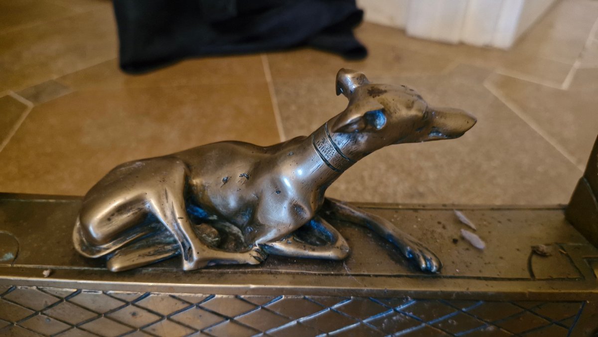 Paire de chenet en bronze Empire -photo-2