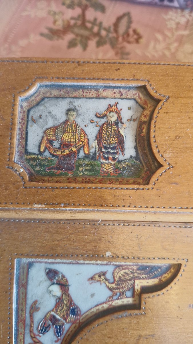 Napoleon III Writing Desk, Chinese Decoration-photo-2