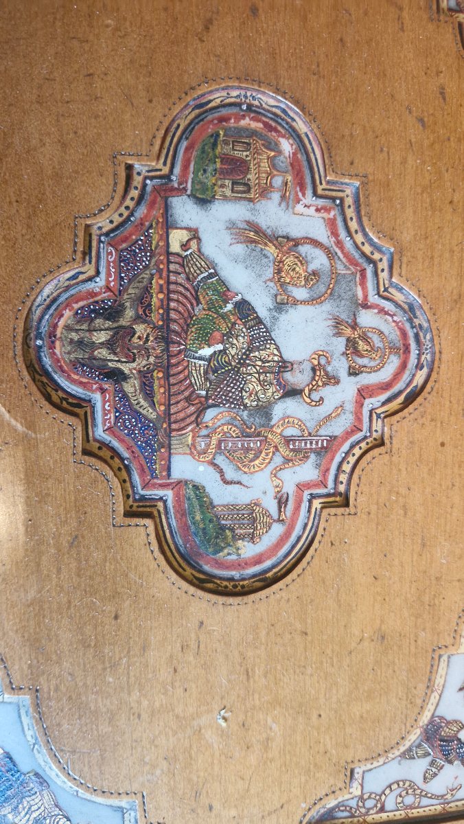 Napoleon III Writing Desk, Chinese Decoration-photo-3