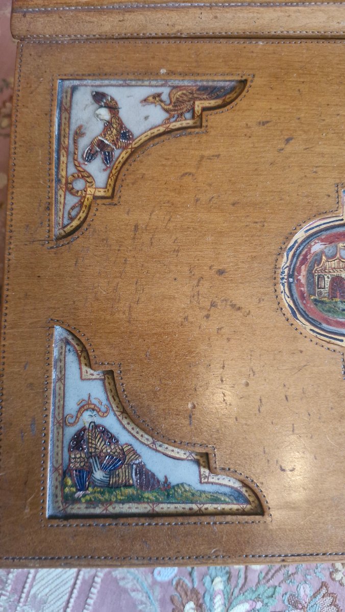 Napoleon III Writing Desk, Chinese Decoration-photo-2