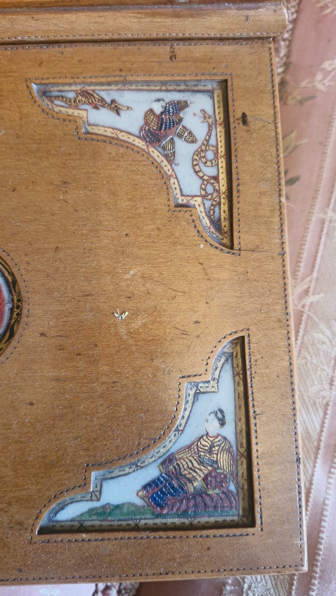 Napoleon III Writing Desk, Chinese Decoration-photo-3