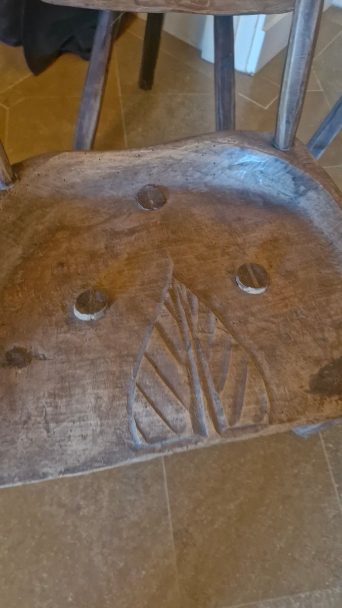 Set Of 6 Chairs In Natural, Raw Wood-photo-2