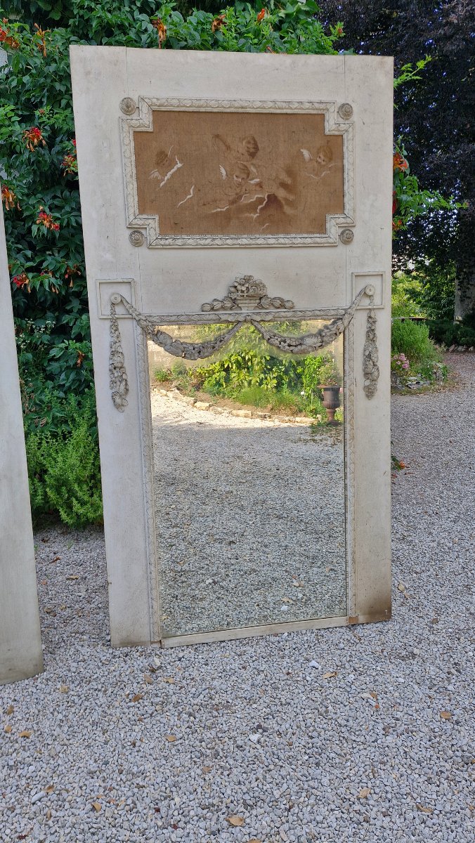 Paire de trumeau de château Louis XVI -photo-3
