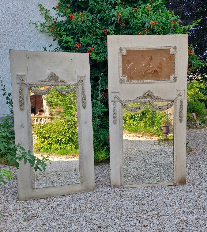 Paire de trumeau de château Louis XVI 