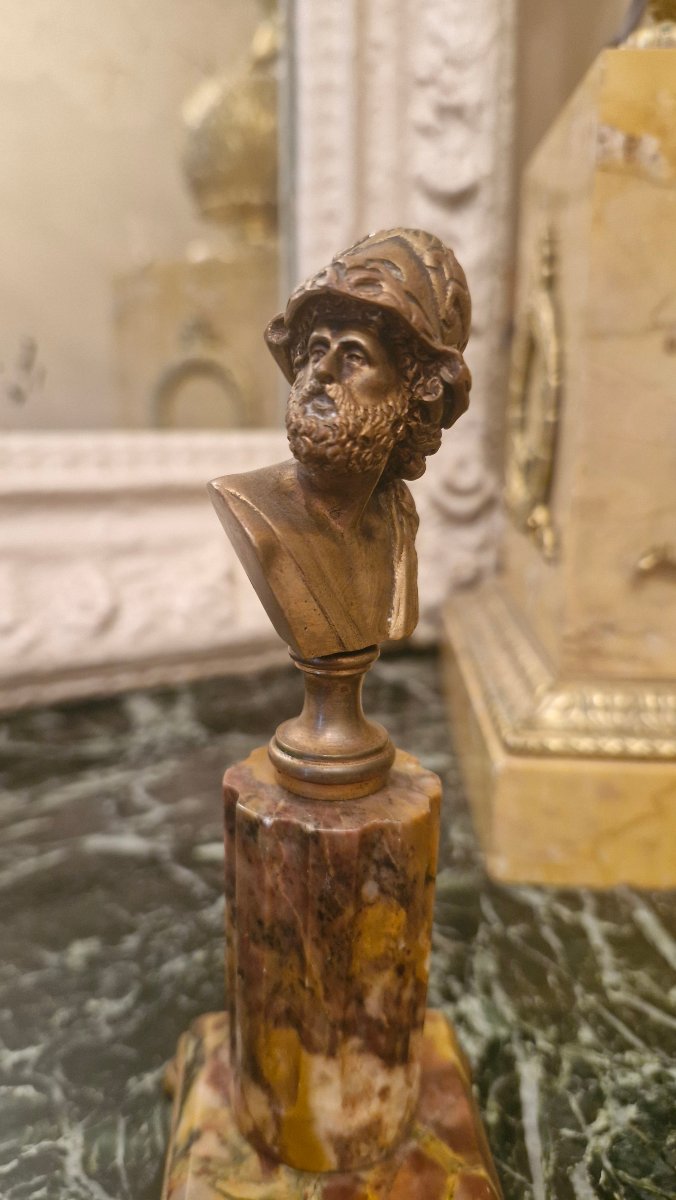 Bronze Bust Depicting A Man From Antiquity-photo-2
