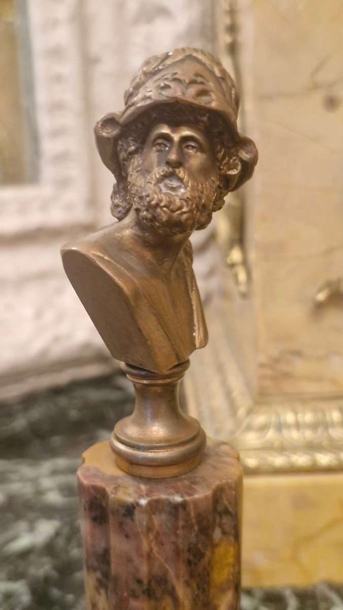 Bronze Bust Depicting A Man From Antiquity-photo-3