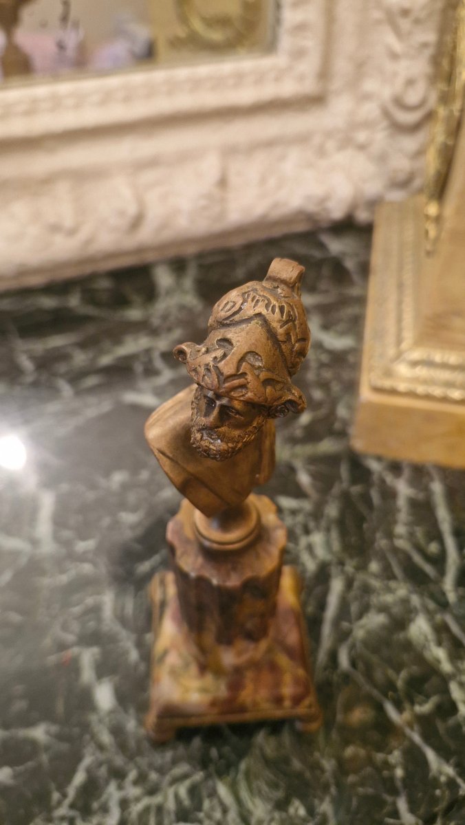 Bronze Bust Depicting A Man From Antiquity-photo-3