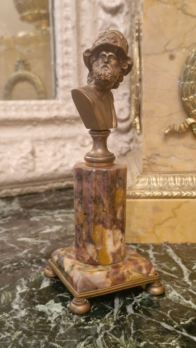 Bronze Bust Depicting A Man From Antiquity