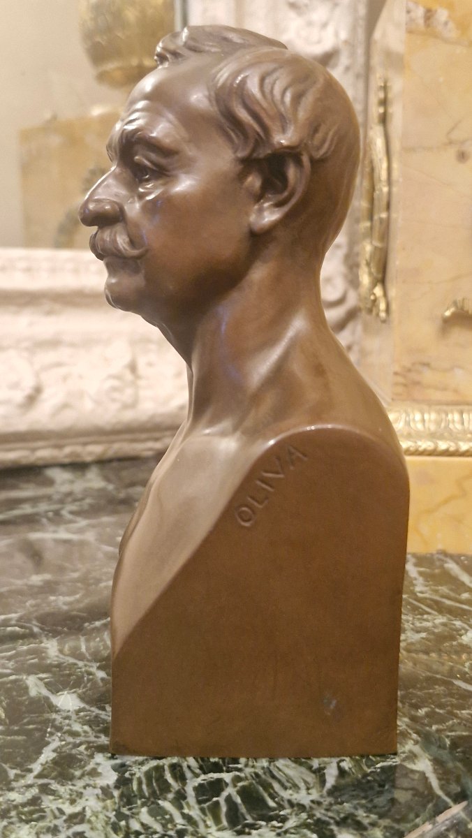 Buste en bronze figurant Ferdinand De Lesseps, Barbedienne-photo-3