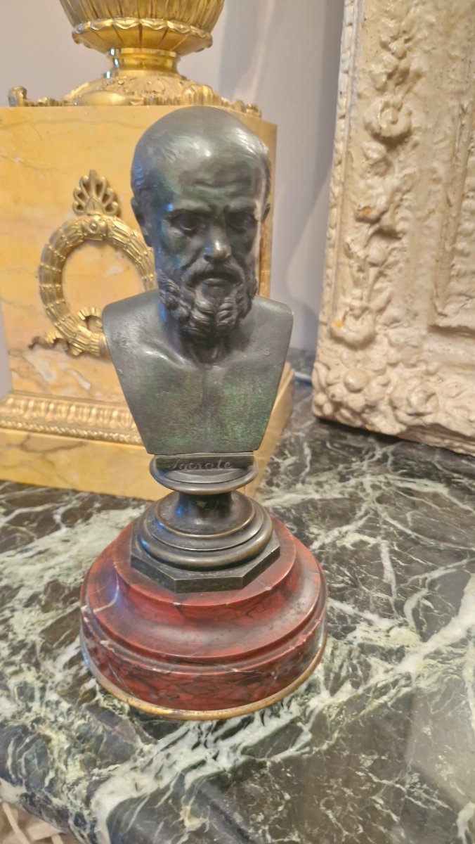 Buste en bronze figurant Socrate-photo-2
