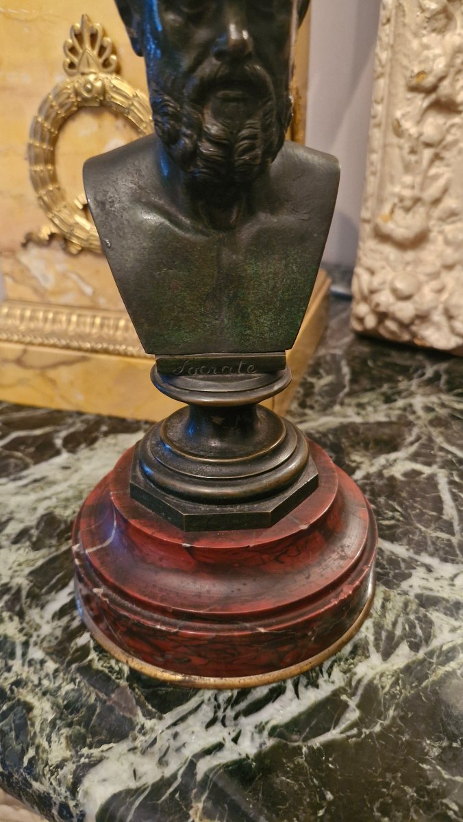 Buste en bronze figurant Socrate-photo-3