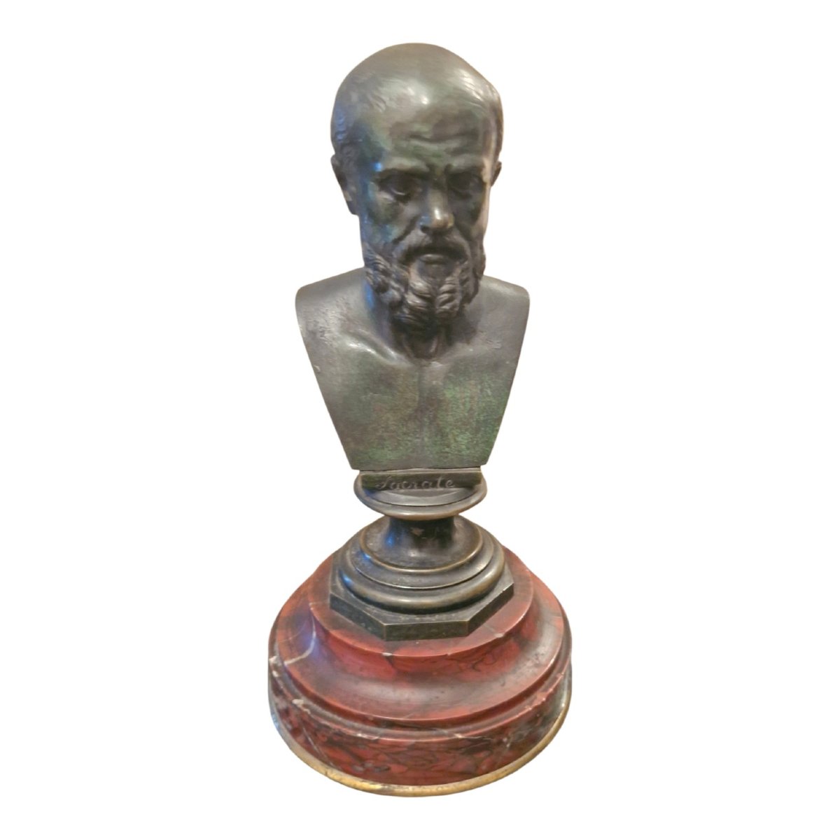 Buste en bronze figurant Socrate