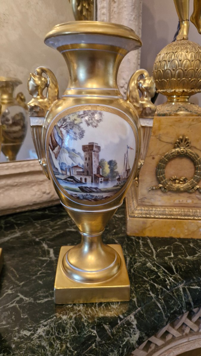 Paire de vases en porcelaine de Limoges-photo-3