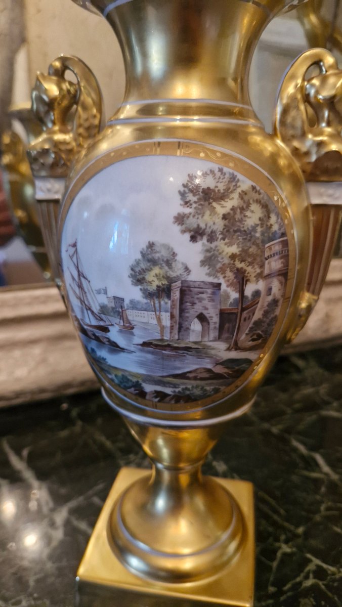 Paire de vases en porcelaine de Limoges-photo-4