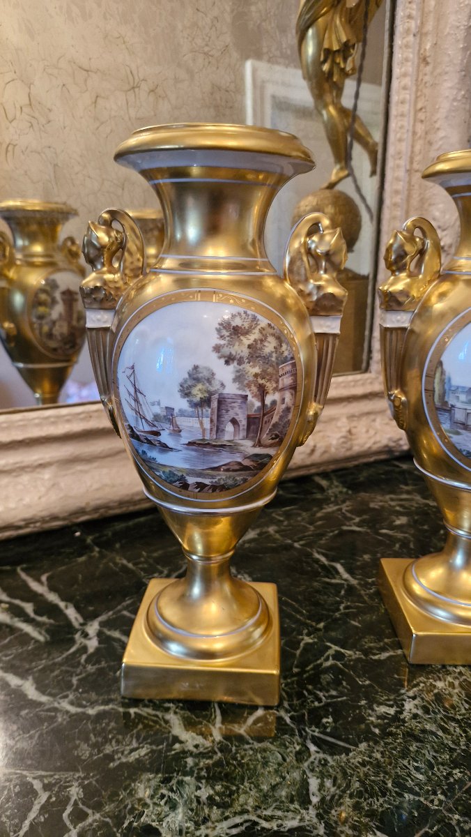 Paire de vases en porcelaine de Limoges-photo-2