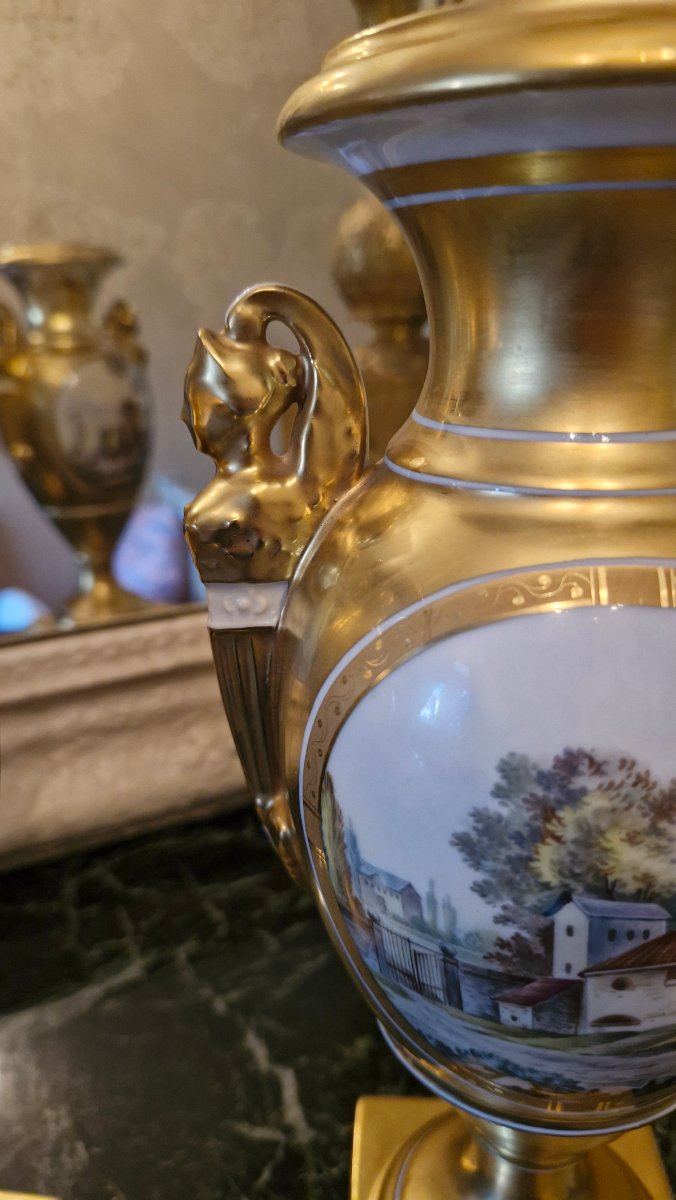 Paire de vases en porcelaine de Limoges-photo-4