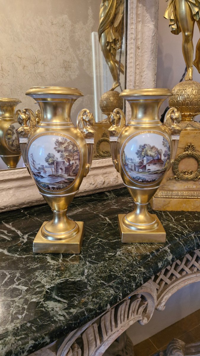 Paire de vases en porcelaine de Limoges-photo-5