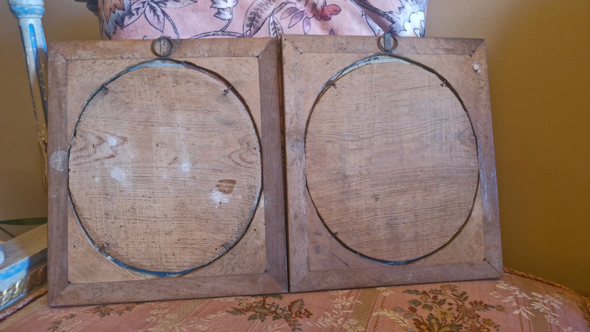 Pair Of 18th-century Religious Images Mounted Under Glass -photo-5