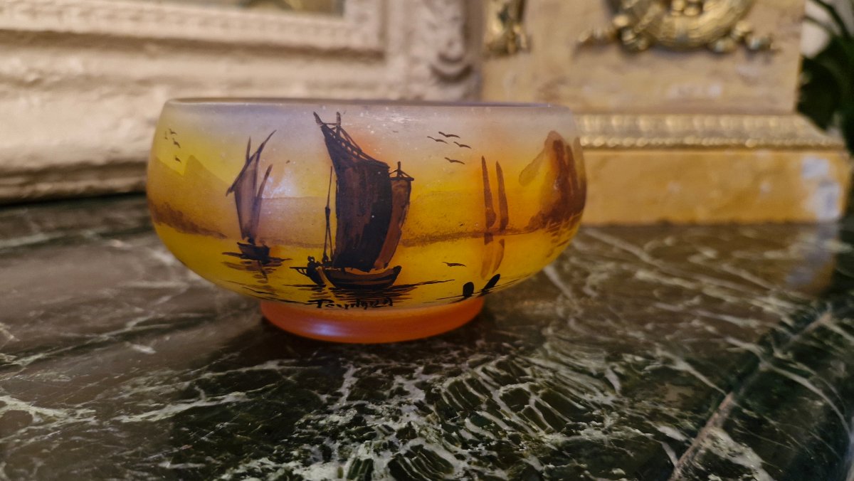 Peynaud, Glass Cup, Painted, Art Nouveau Period -photo-2