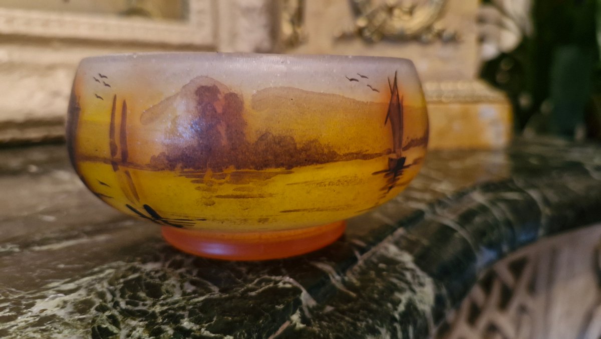 Peynaud, Glass Cup, Painted, Art Nouveau Period -photo-3