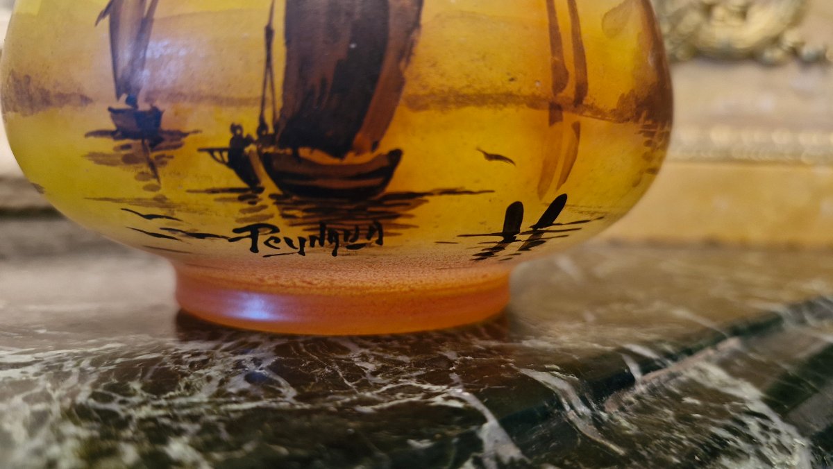 Peynaud, Glass Cup, Painted, Art Nouveau Period -photo-2