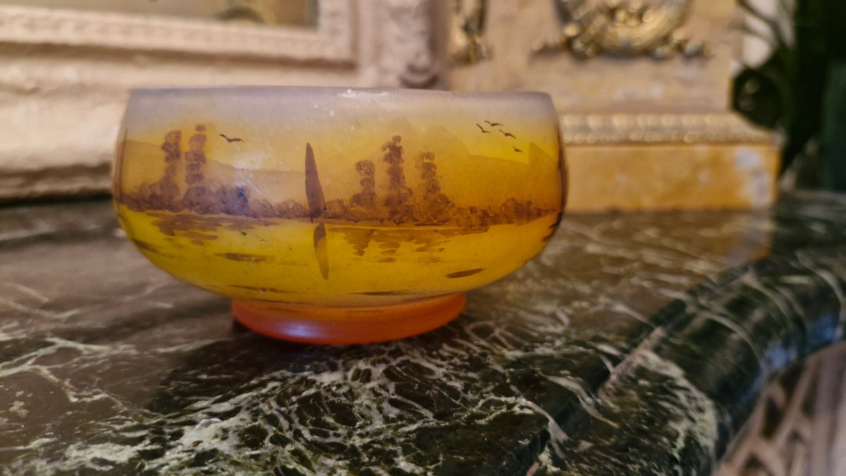 Peynaud, Glass Cup, Painted, Art Nouveau Period -photo-3