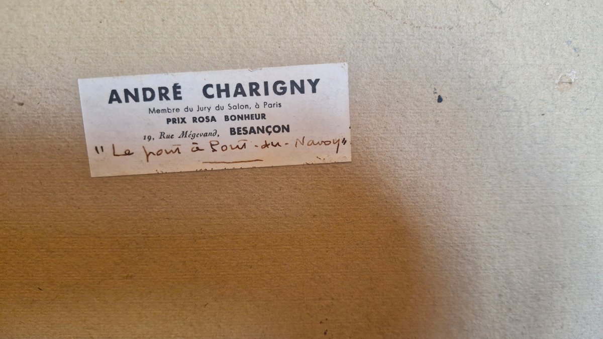 André Charigny, peinture Représentant le pont du Navoy-photo-1