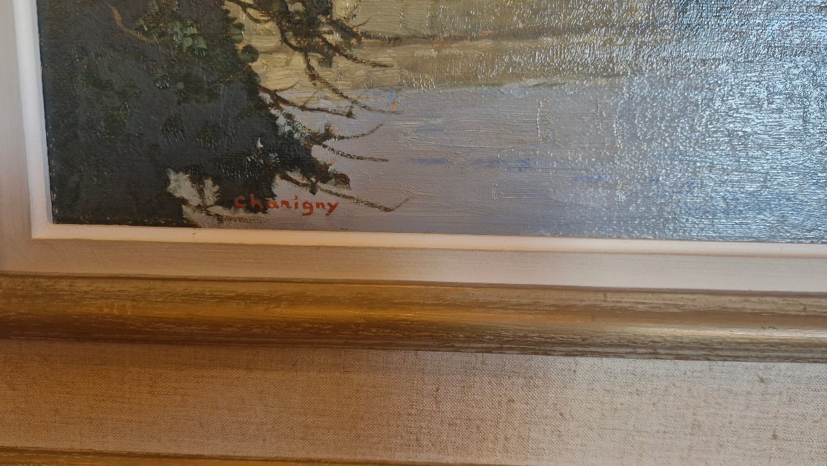 André Charigny, peinture Représentant le pont du Navoy-photo-2
