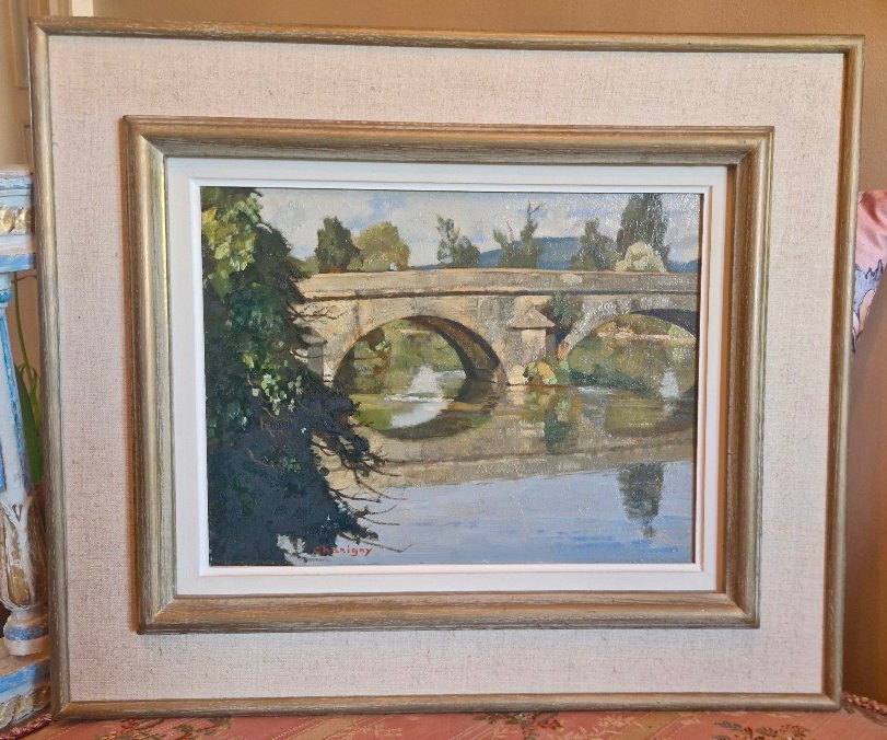 André Charigny, peinture Représentant le pont du Navoy