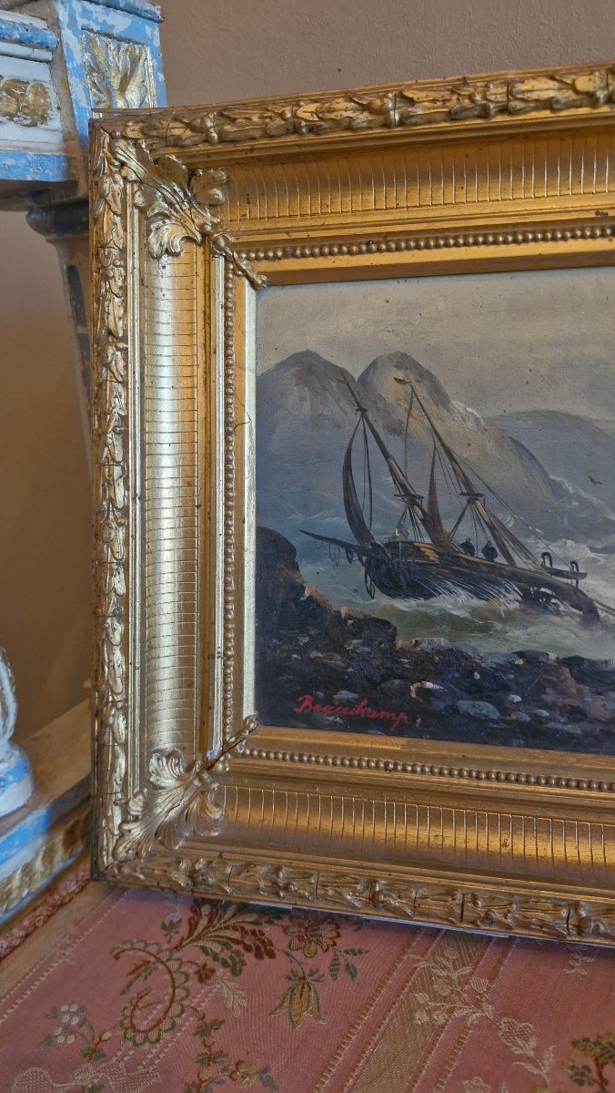 Painting Depicting A Seascape From The 19th Century -photo-3