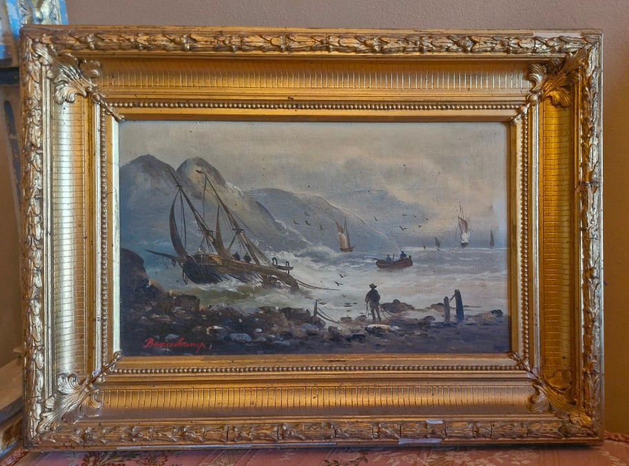 Painting Depicting A Seascape From The 19th Century 