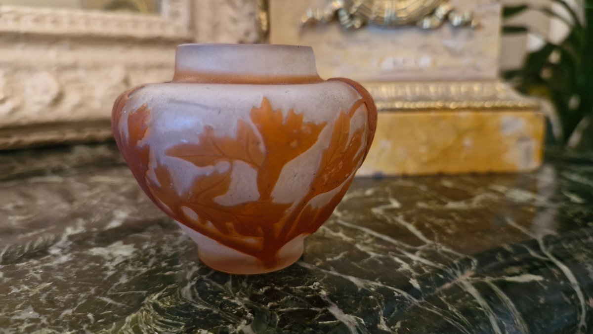 Glass Paste Vase Signed By Gallé-photo-2