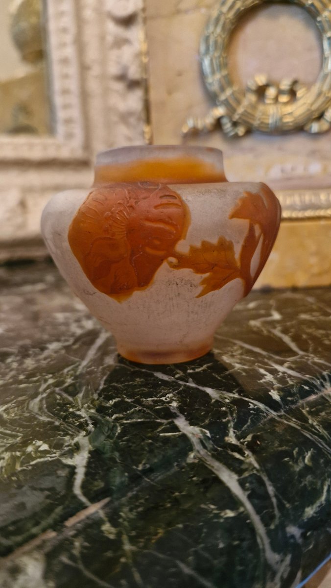 Glass Paste Vase Signed By Gallé-photo-3