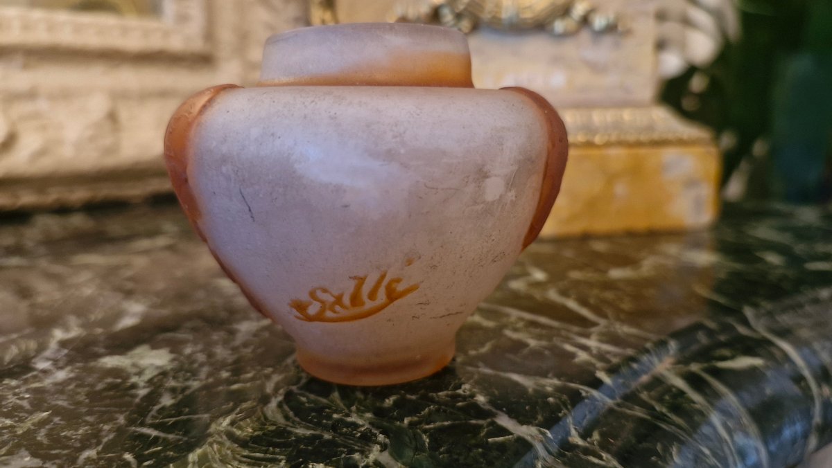 Glass Paste Vase Signed By Gallé-photo-4