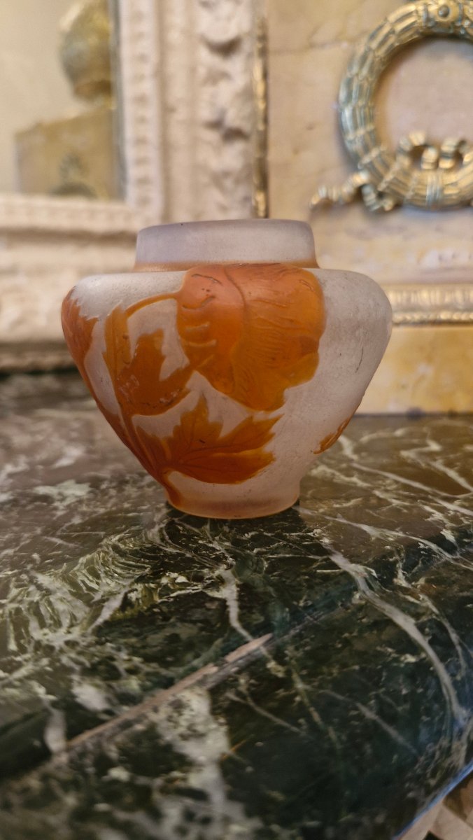 Glass Paste Vase Signed By Gallé-photo-1