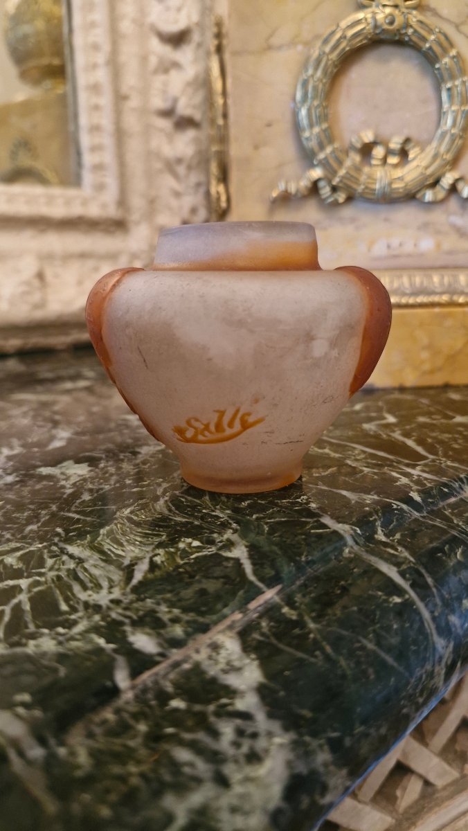 Glass Paste Vase Signed By Gallé-photo-2