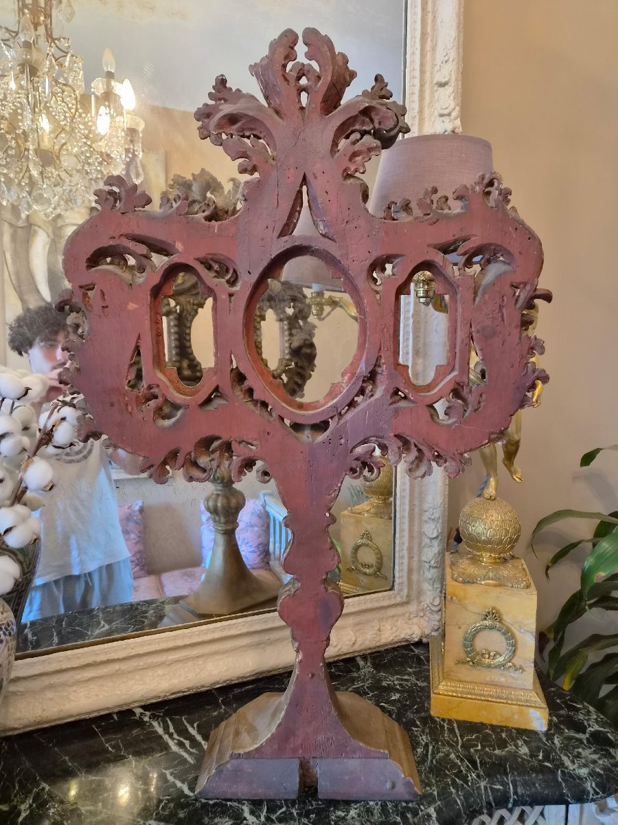 Reliquaire En Bois doré d'époque XVIII Ème s -photo-6