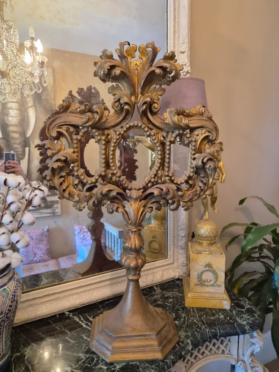 Reliquaire En Bois doré d'époque XVIII Ème s 