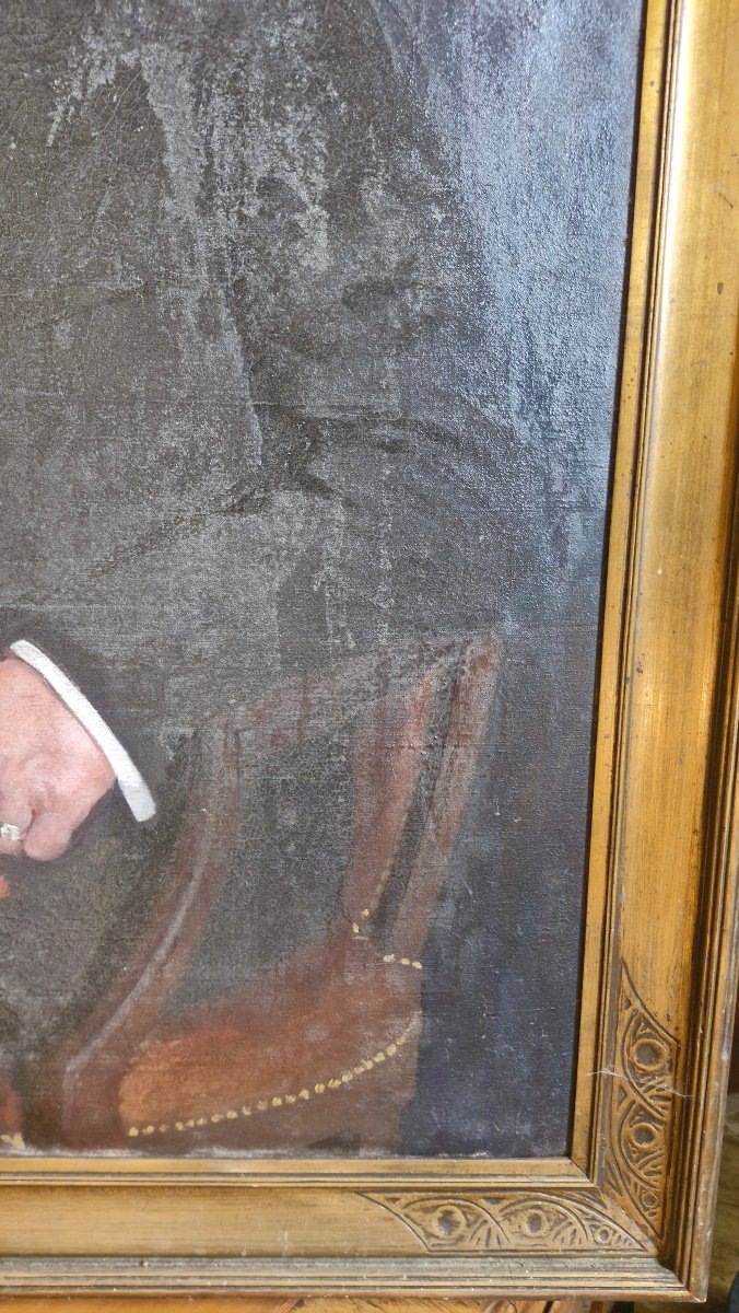 Oil On Canvas, Portrait Of A Man-photo-1