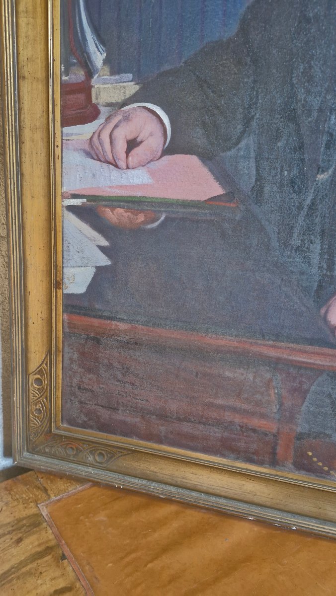 Oil On Canvas, Portrait Of A Man-photo-2