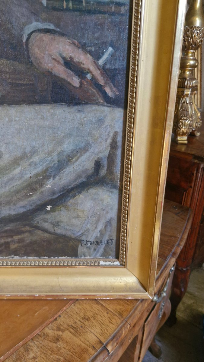 Portrait Of A Man, Oil On Canvas-photo-2