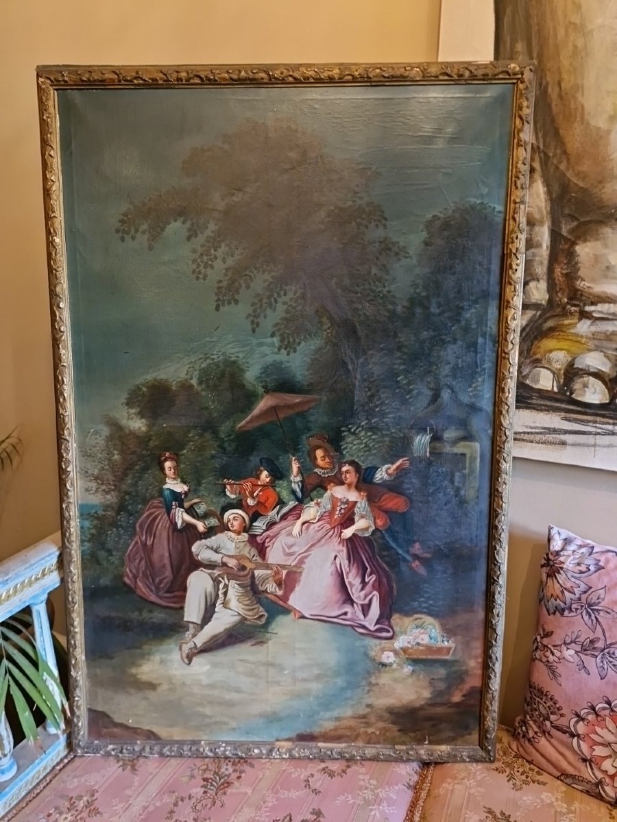 Peinture scène galante Époque XIX Ème S 