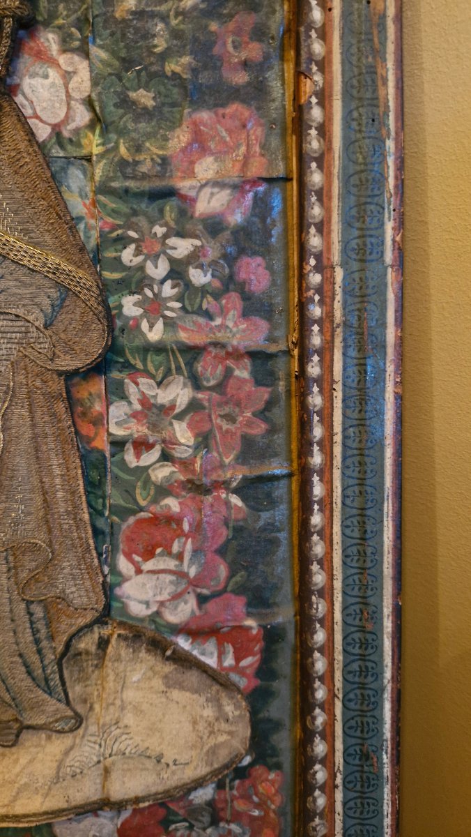 Embroidery Depicting A Bishop, 18th Century -photo-4